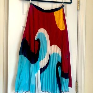 RED VALENTINO
Sun And Wave Intarsia Pleated Skirt